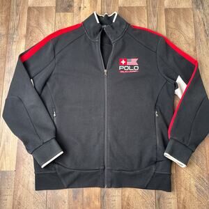 Polo Ralph Lauren Track Jacket Men's Large Black Athletic Training 6824